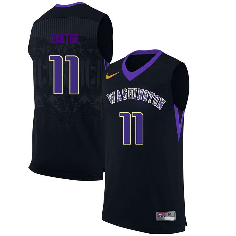 Men Washington Huskies #11 Nahziah Carter College Basketball Jerseys Sale-Black